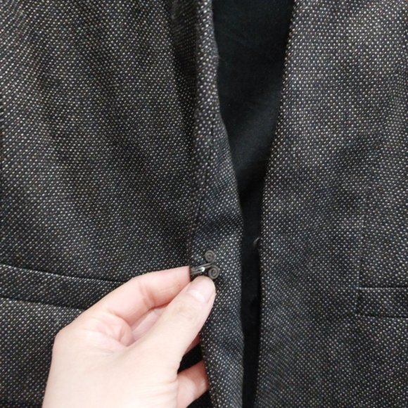 Lafayette 148 Brown Textured Open Front Wool Blazer Size 14 - Picture 6 of 9